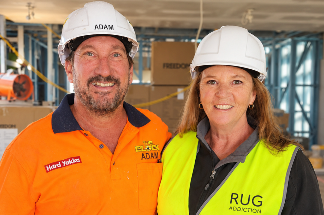 Tamara founder of Rug Addiction and Adam, Contestant on The Block 2026