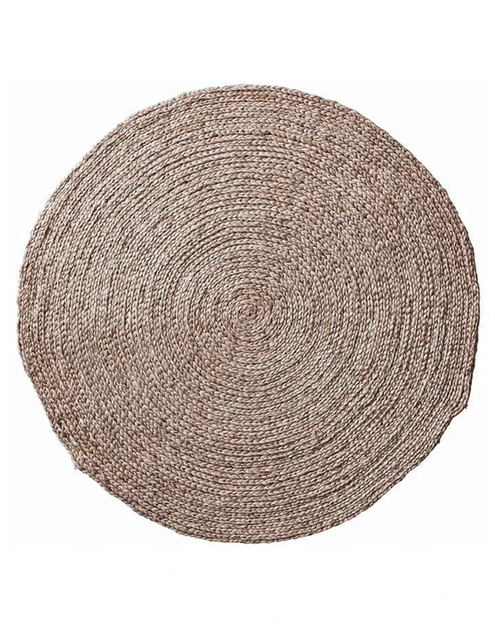 Kerala Round Braided Jute Rug | Gold