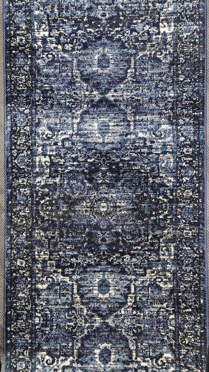Tavarnelle Navy C724 Hall Runner | Custom cut length | 80cm wide | $59 per metre