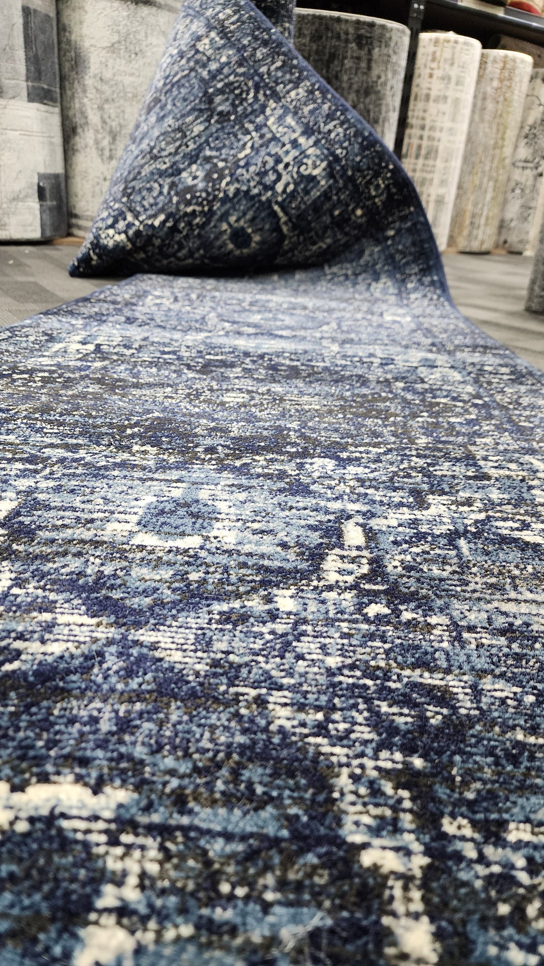 Tavarnelle Navy C724 Hall Runner | Custom cut length | 80cm wide | $59 per metre