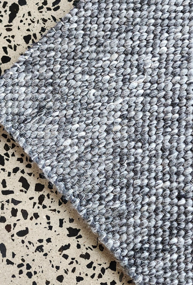 Dropletts Handmade Wool Hall Runner | Midnight | Custom Cut Length $95 per metre