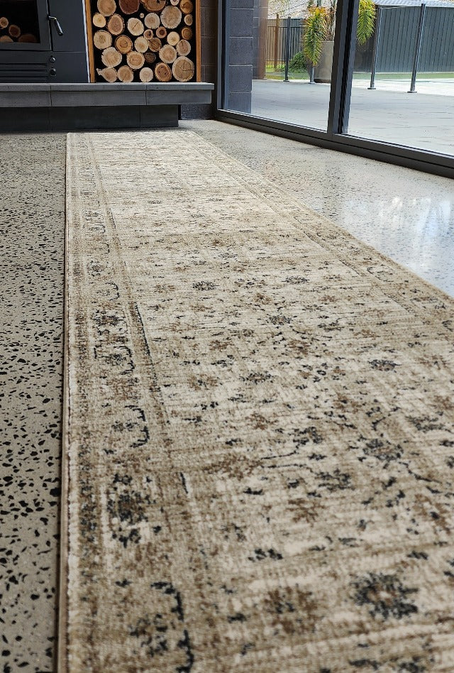 Tavarnelle Floral Beige Hall Runner | Custom cut length x 80 cm wide | $59 per metre