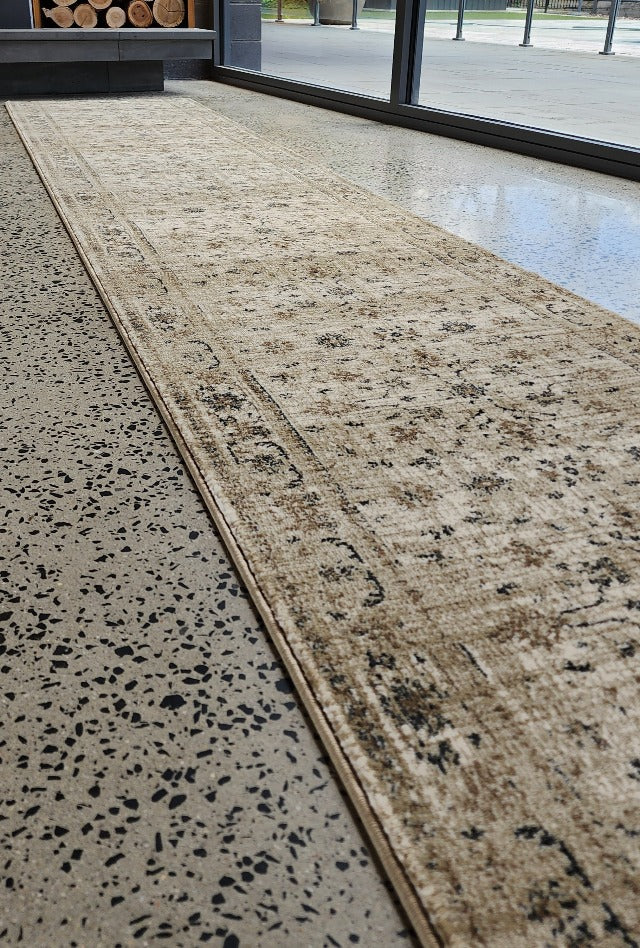 Tavarnelle Floral Beige Hall Runner | Custom cut length x 80 cm wide | $59 per metre