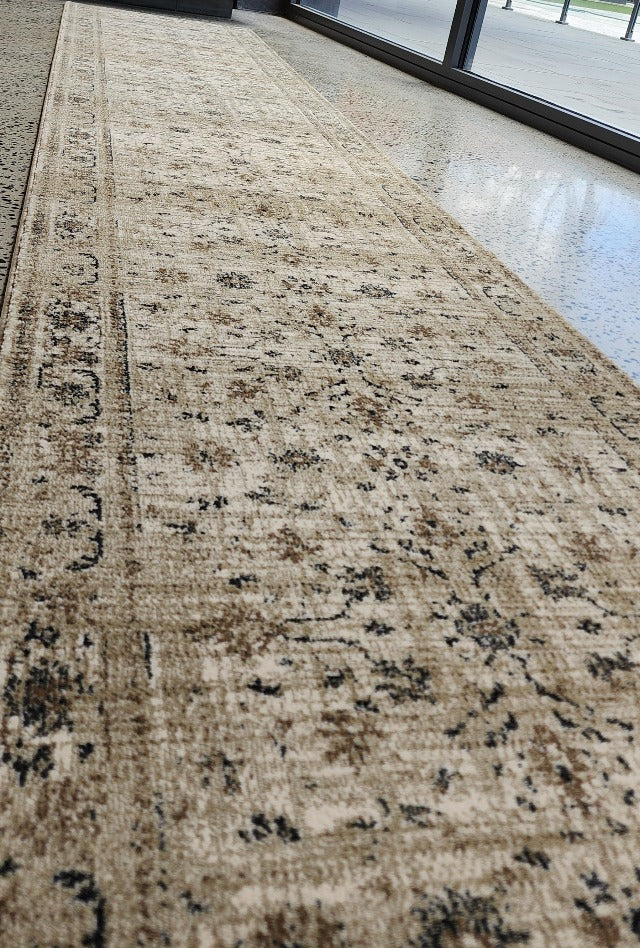Tavarnelle Floral Beige Hall Runner | Custom cut length x 80 cm wide | $59 per metre
