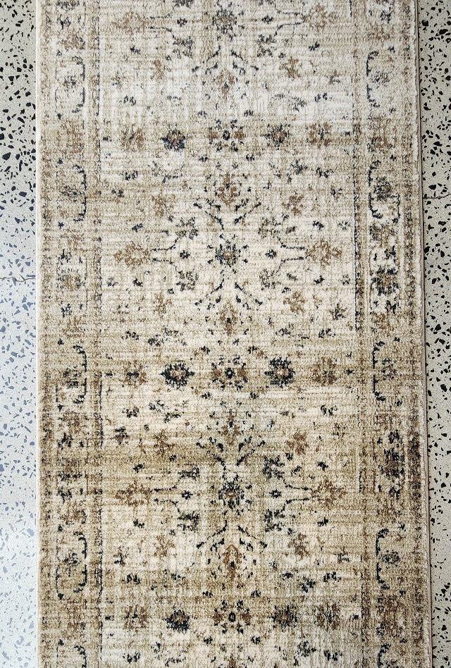 Tavarnelle Floral Beige Hall Runner | Custom cut length x 80 cm wide | $59 per metre