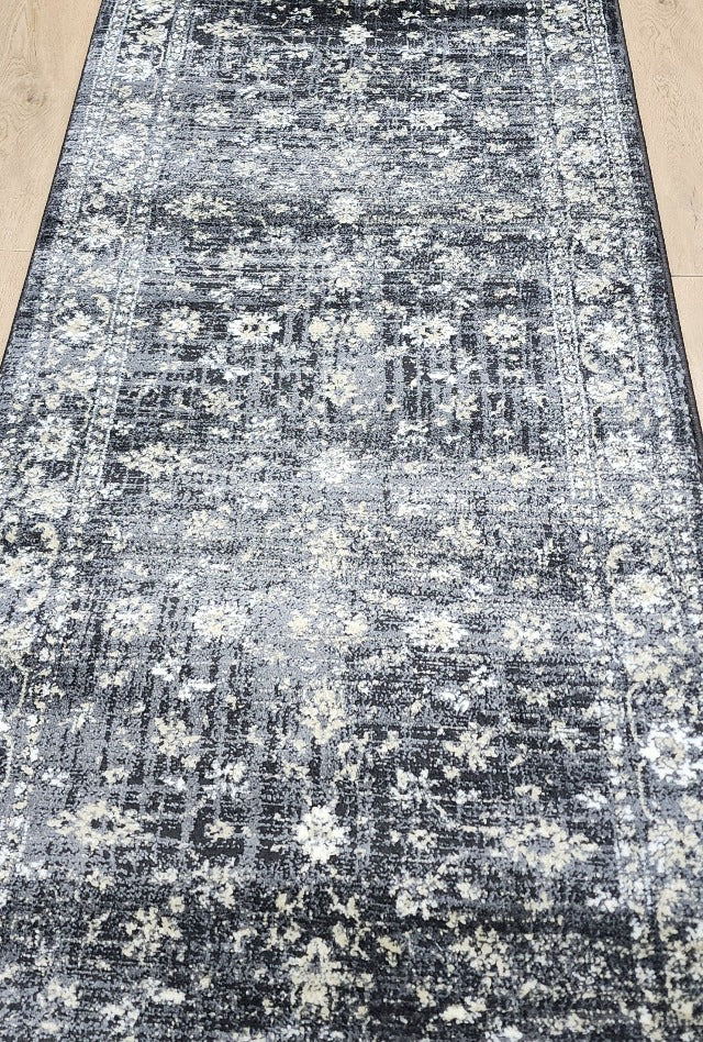 Antalya Charcoal Hall Runner | Custom cut length x 80cm wide | $59 per metre