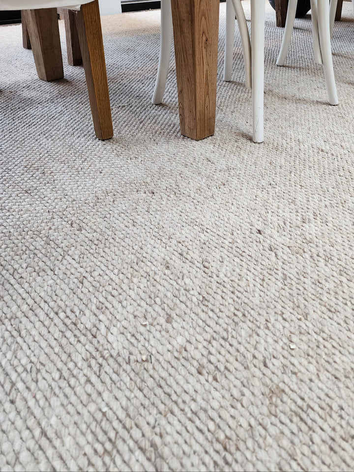 Dropletts Handmade Wool Rug | Beige