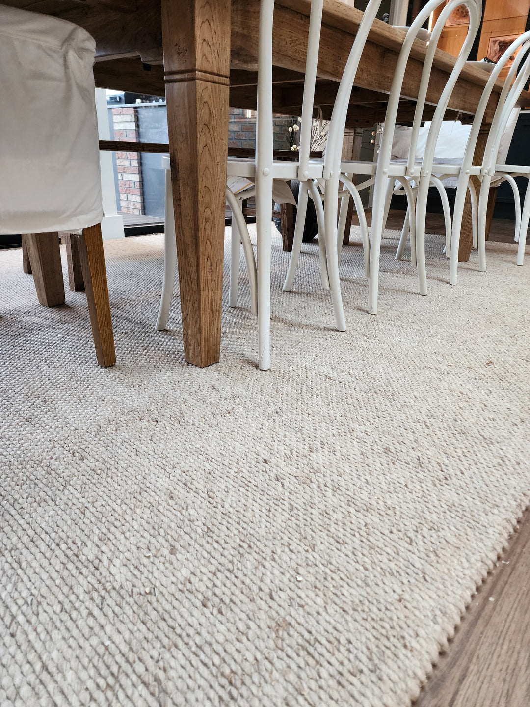 Dropletts Handmade Wool Rug | Light Beige