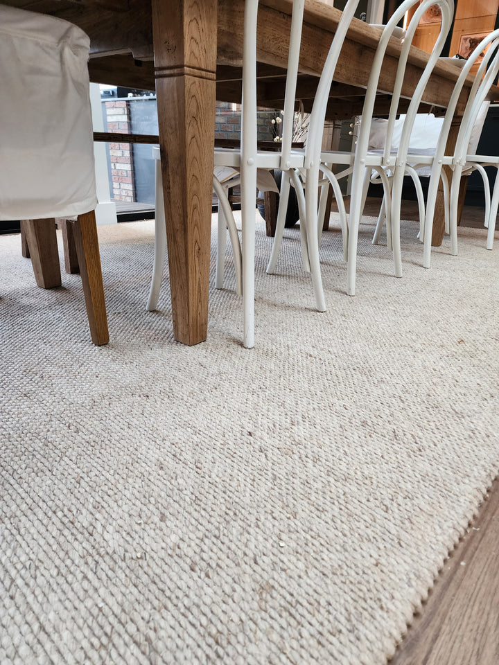 Dropletts Handmade Wool Rug | Light Beige