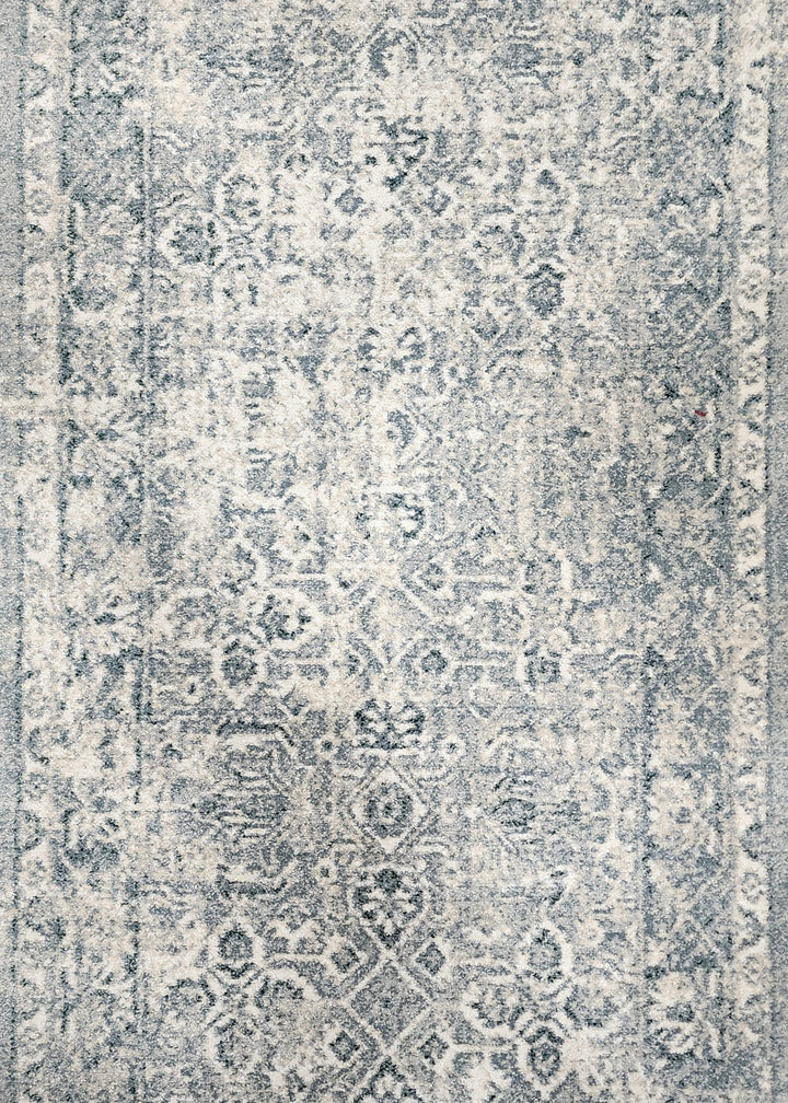 Patterned runner for the hall with a mix of grey and beige colours on a plain background