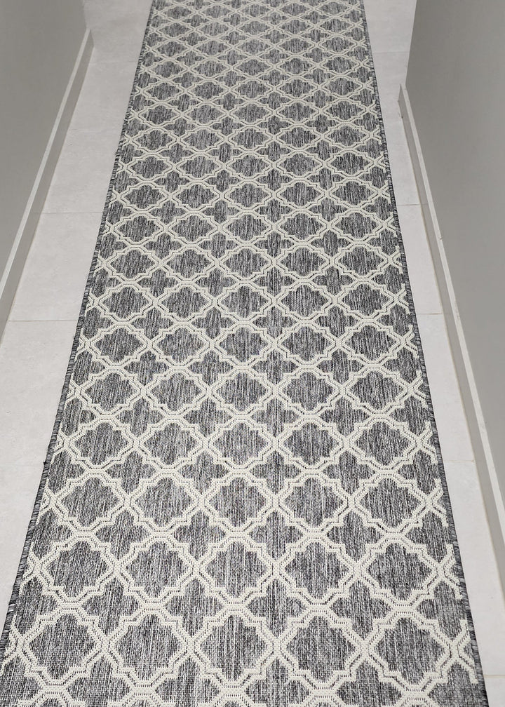 Lattice Seaspray Runner | Silver/Off White | Custom Cut Length x 80cm wide | $45 per metre
