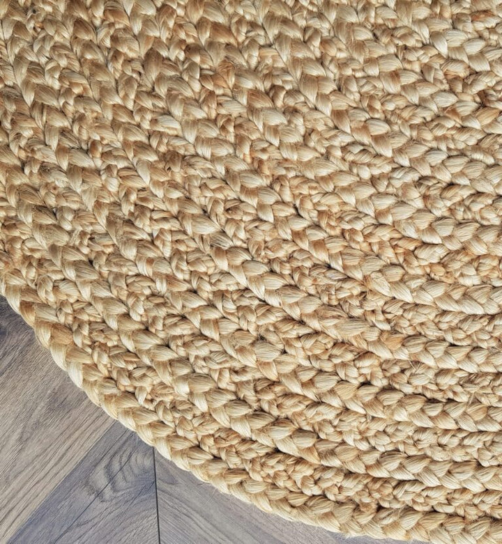 Kerala Round Braided Rug | Beach Sand