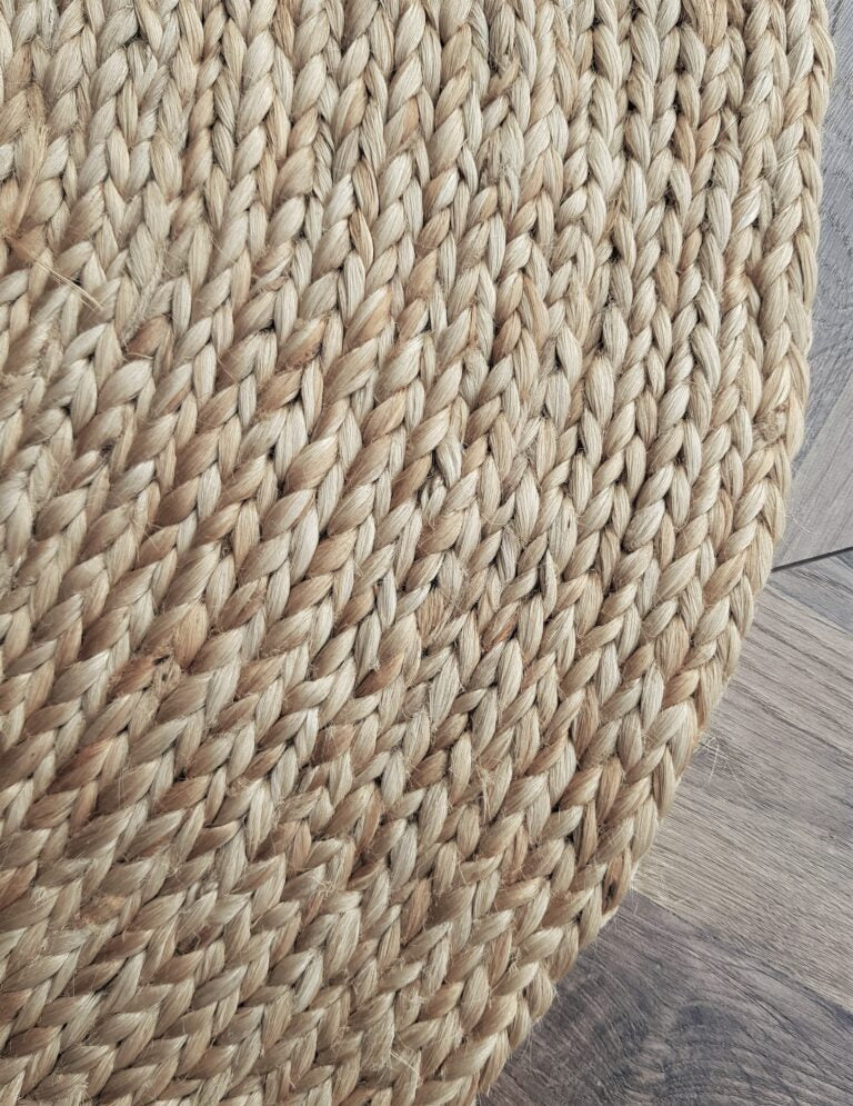 Kerala Round Braided Jute Rug | Gold