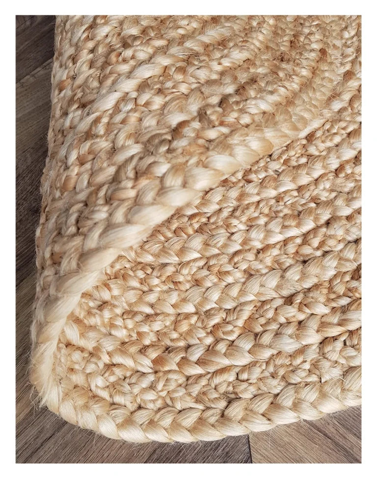 Kerala Round Braided Rug | Beach Sand