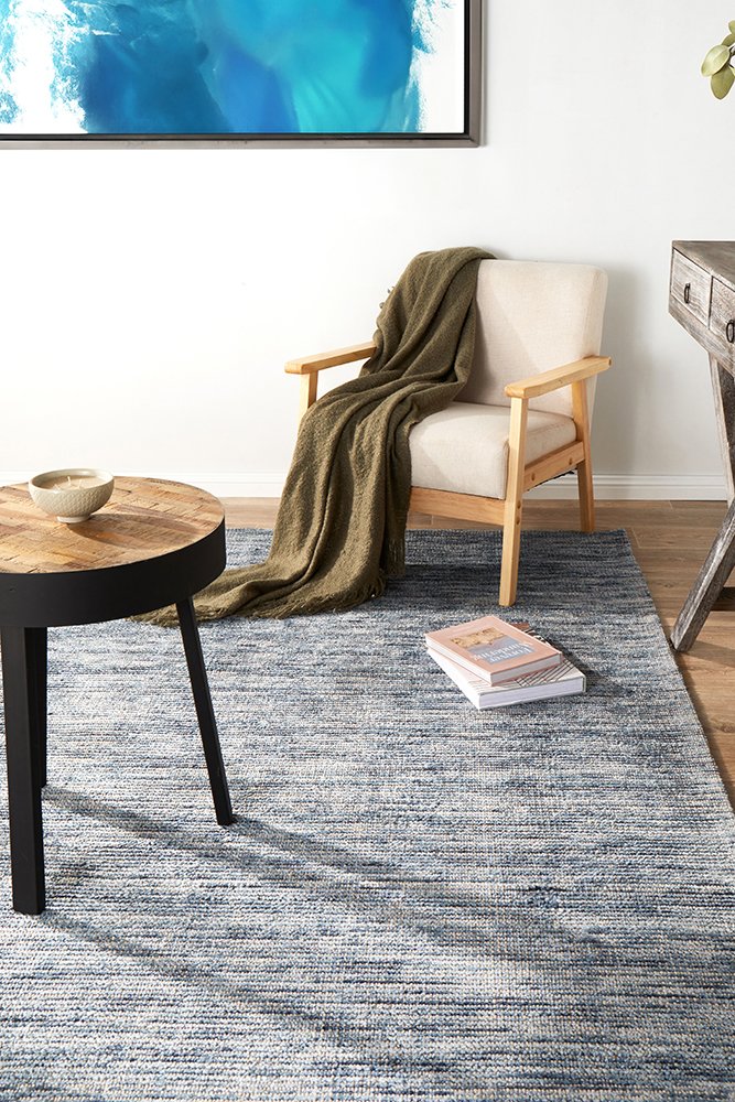 Flatland Floor Rug | Indigo Blue