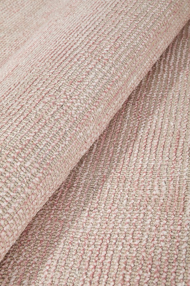 Flatland Woven Rug | Rose Pink, Natural