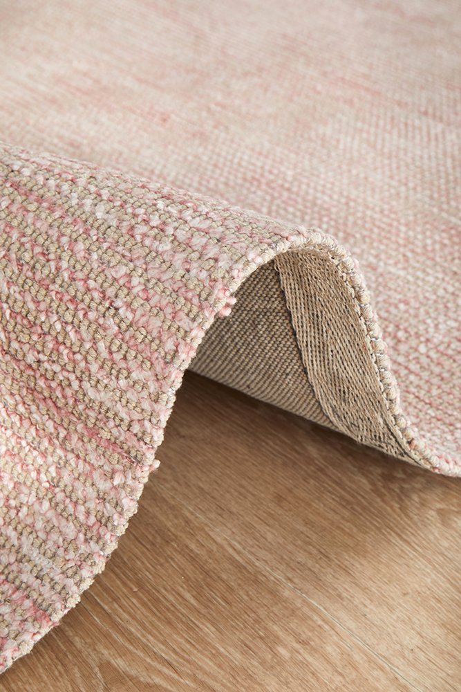Flatland Woven Rug | Rose Pink, Natural