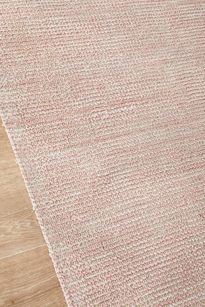 Flatland Woven Rug | Rose Pink, Natural