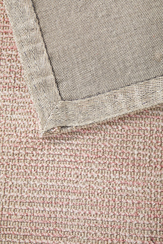 Flatland Woven Rug | Rose Pink, Natural