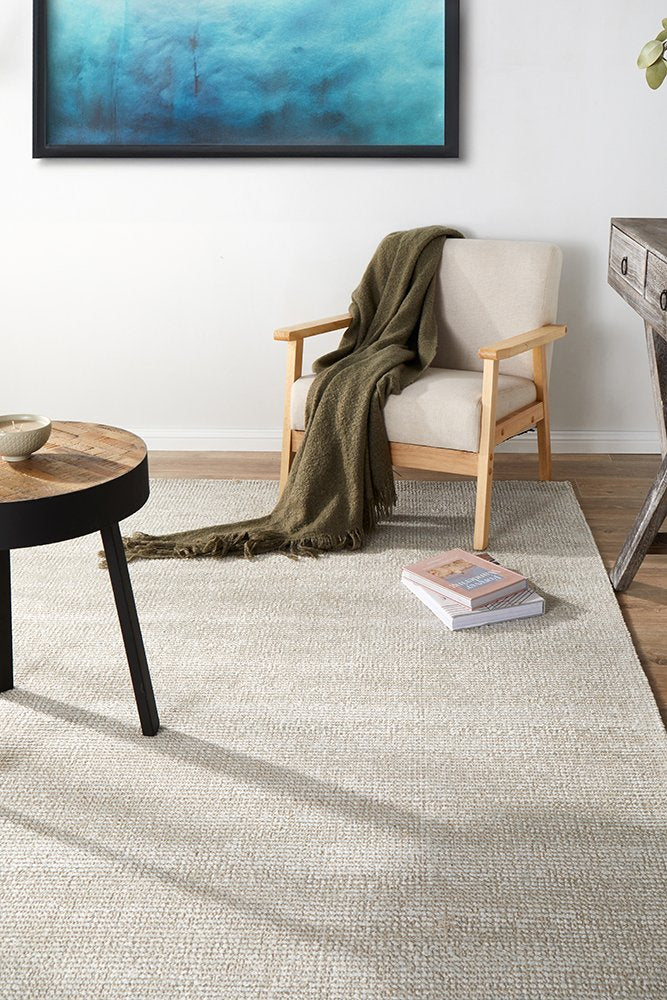 Flatland Woven Rug | Sky Blue, Natural