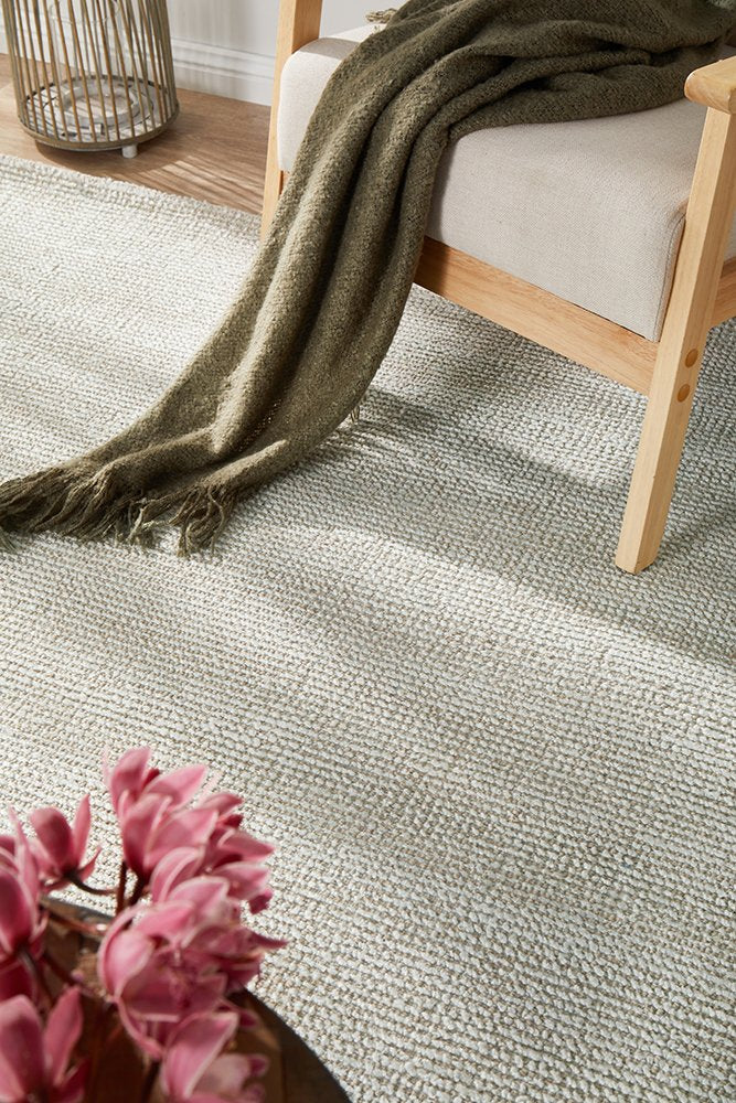 Flatland Woven Rug | Sky Blue, Natural