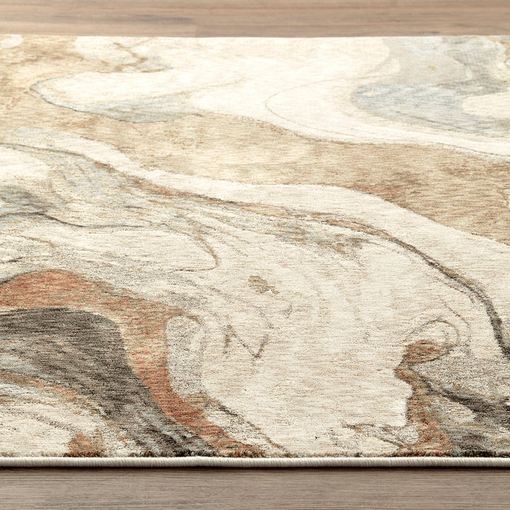 Natural marbled design rug in natural colours