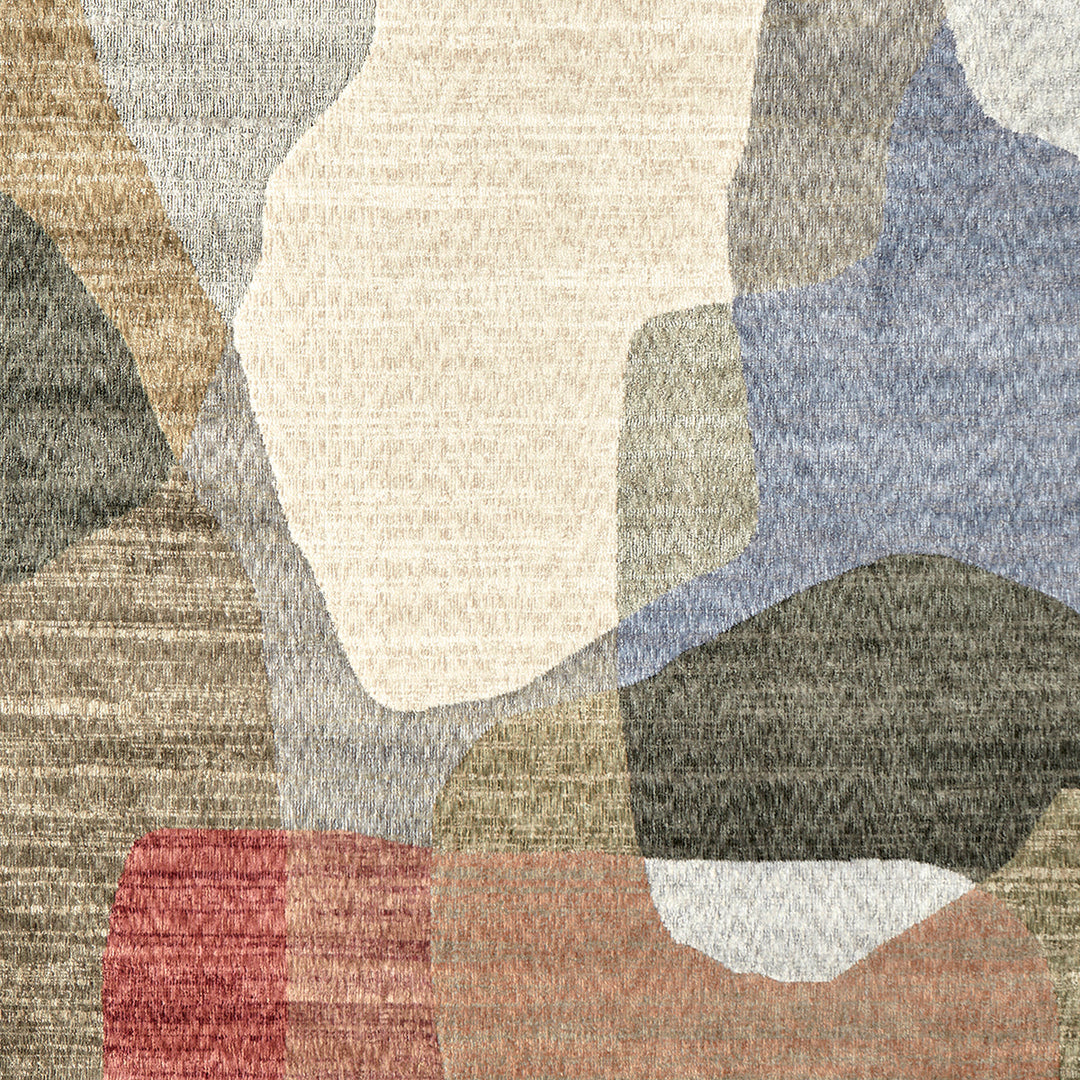 Close-up of a textured fabric with abstract pattern in neutral colors