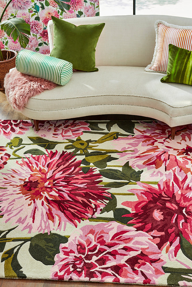 Harlequin Dahlia Fuchsia Palm 142402 Rug