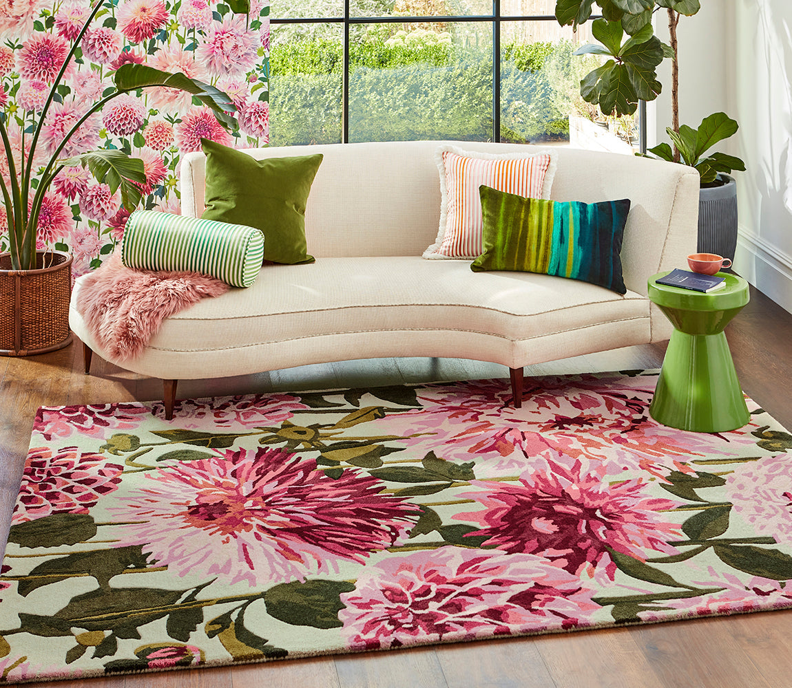 Harlequin Dahlia Fuchsia Palm 142402 Rug