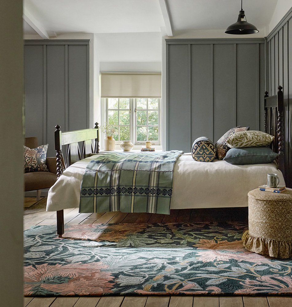 MORRIS & CO HONEYSUCKLE & TULIP TEAL 130407