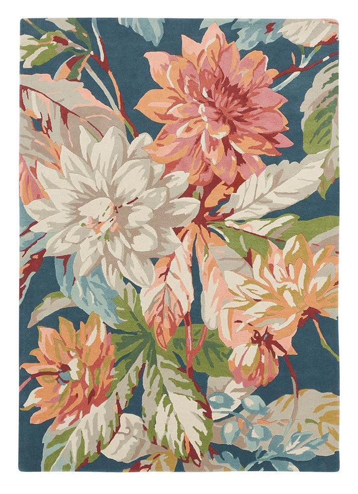 Sanderson Dahlia & Rosehip Teal 050608 Rug