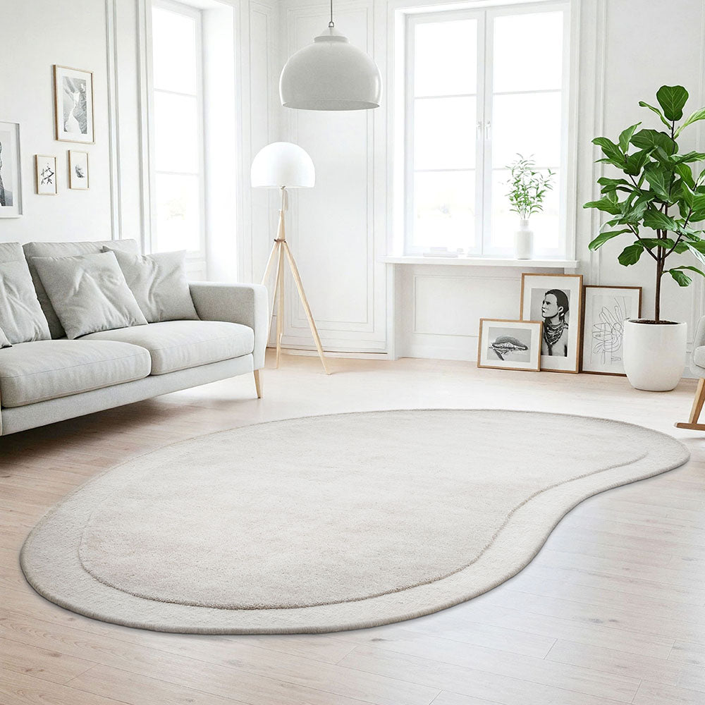 Ivory wool ug in a living room