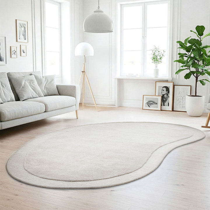 Ivory wool ug in a living room