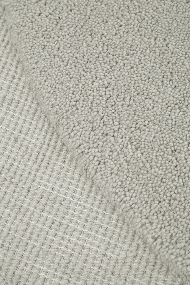 Closeup of a wool cut pile rug