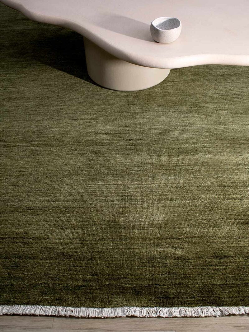 Diva Hand Knotted Wool Rug | Olive - Enquire for availability