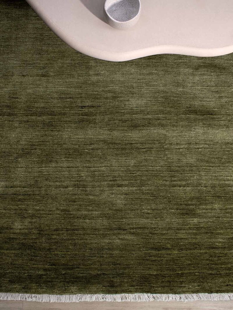 Diva Hand Knotted Wool Rug | Olive - Enquire for availability