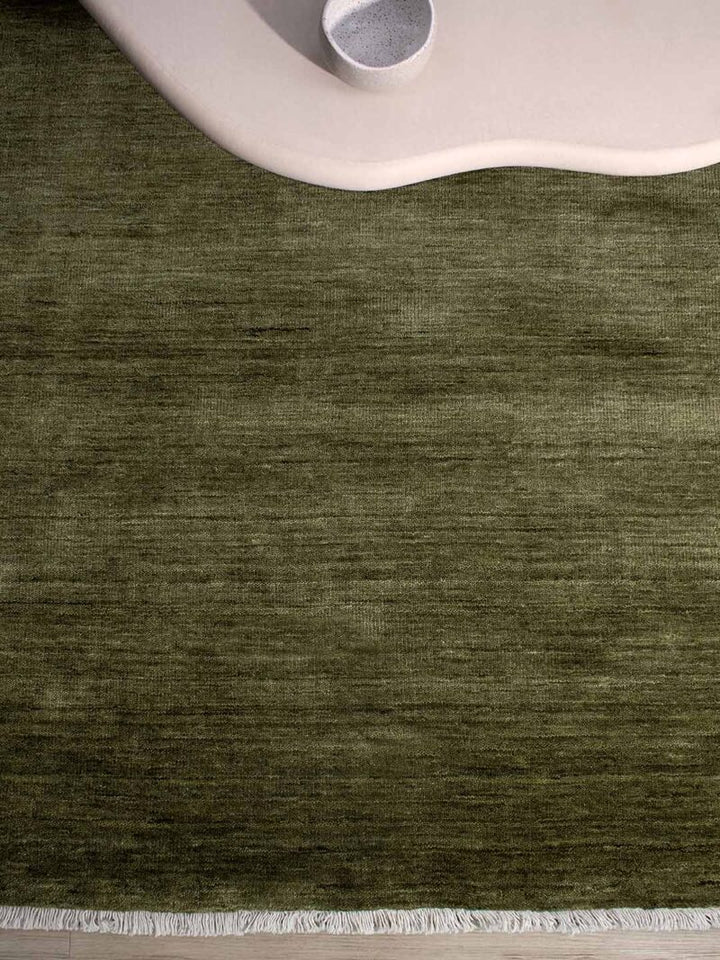 Diva Hand Knotted Wool Rug | Olive - Enquire for availability