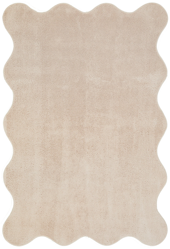 Beige textured rug on a white background