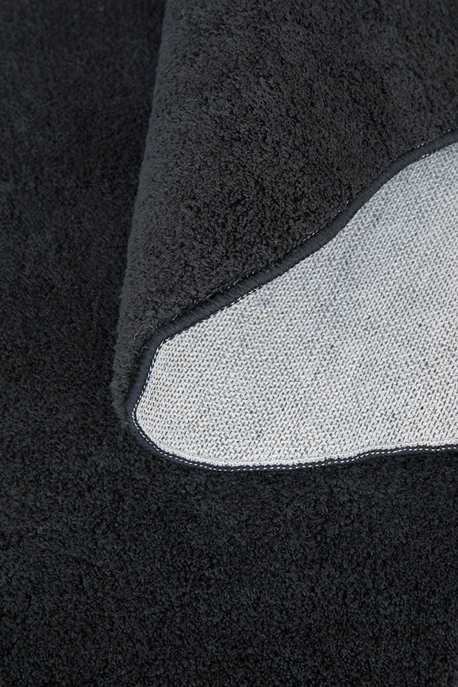 Black rug semi shag close up