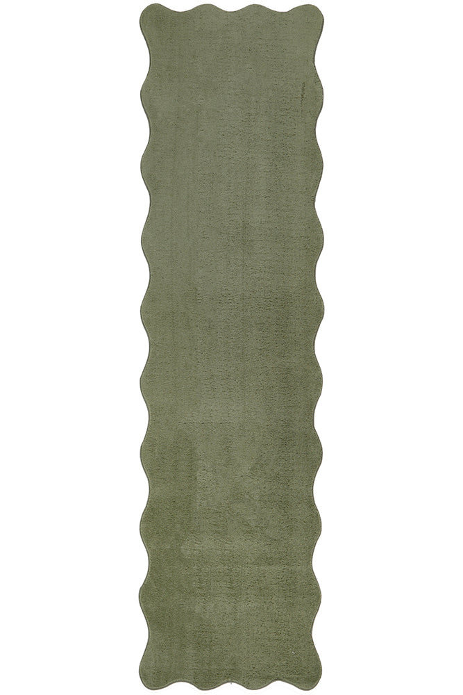 Green textured rug on a white background
