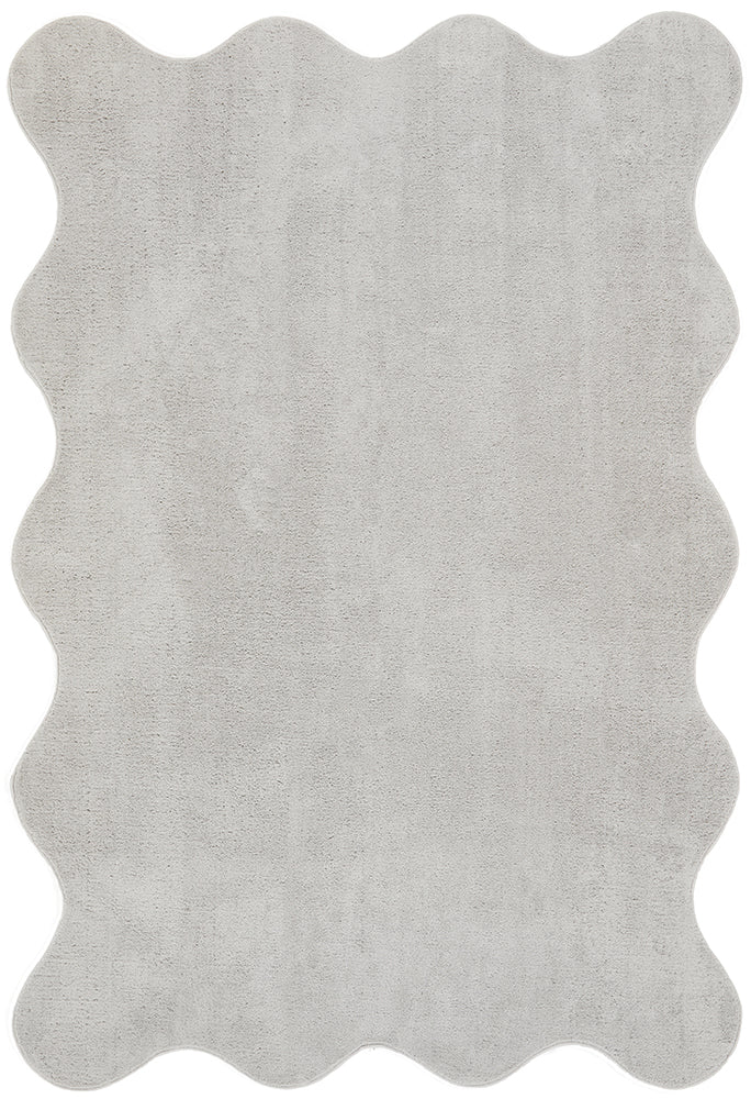 Overhead of a silver rug textured