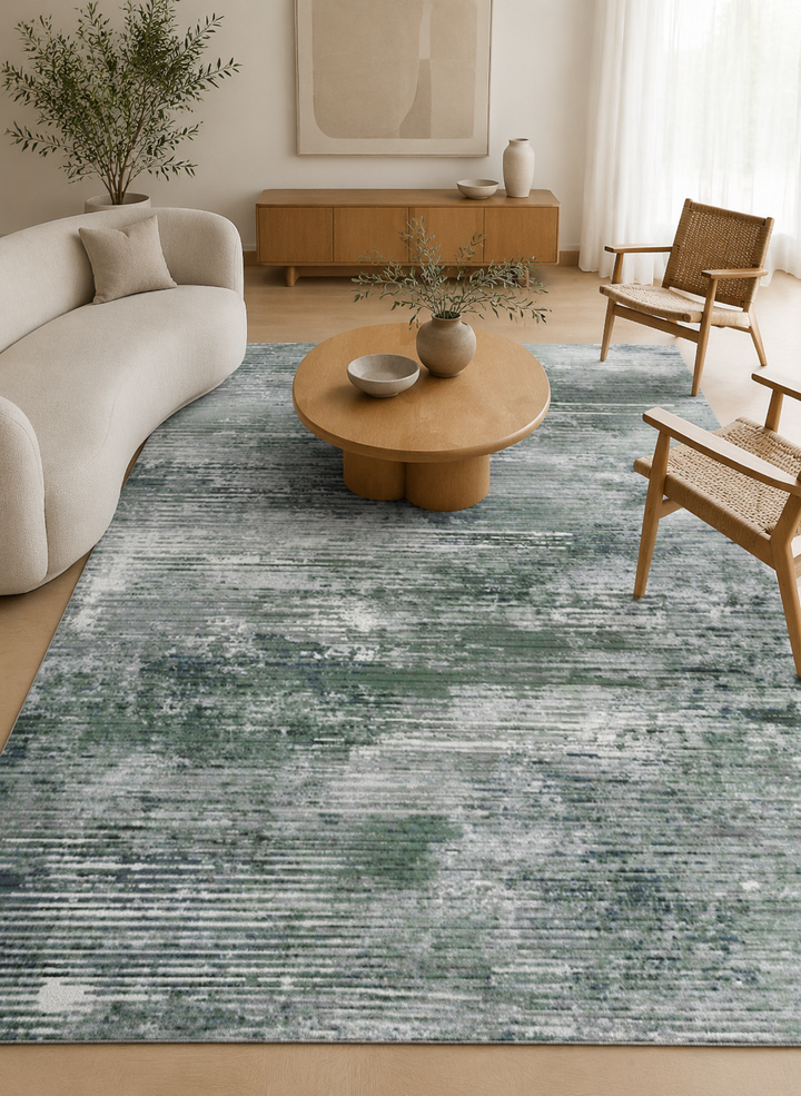 Franklin Evergreen Rug | Green Blue White