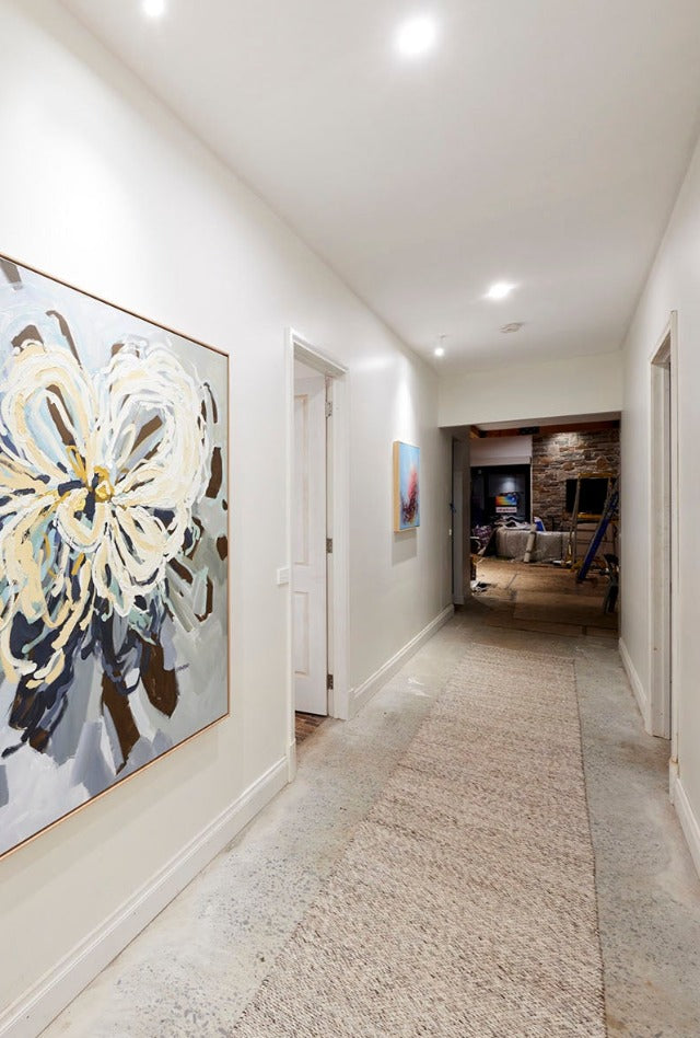 Dropletts Off White & Beige Handmade Wool Hall Runner | Custom Cut Length x 80 cm wide | $95 per metre - ETA Late Nov '25