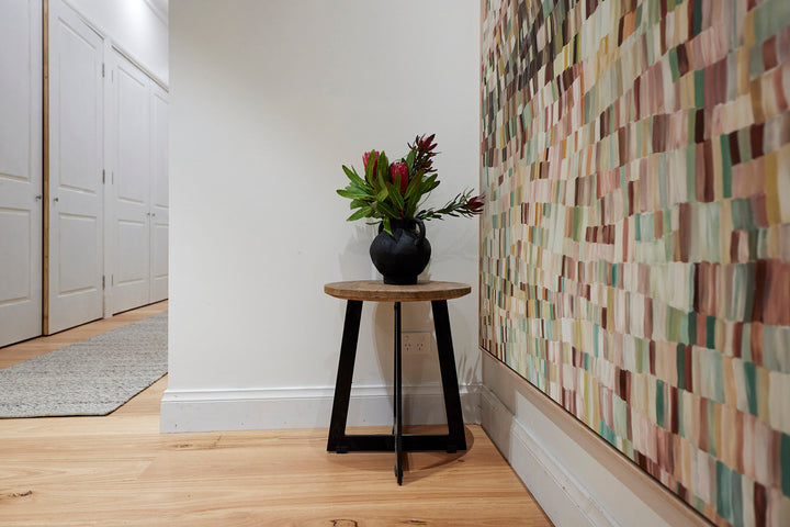 Dropletts Light Grey Handmade Hall Runner | Custom cut Length x 80 cm wide