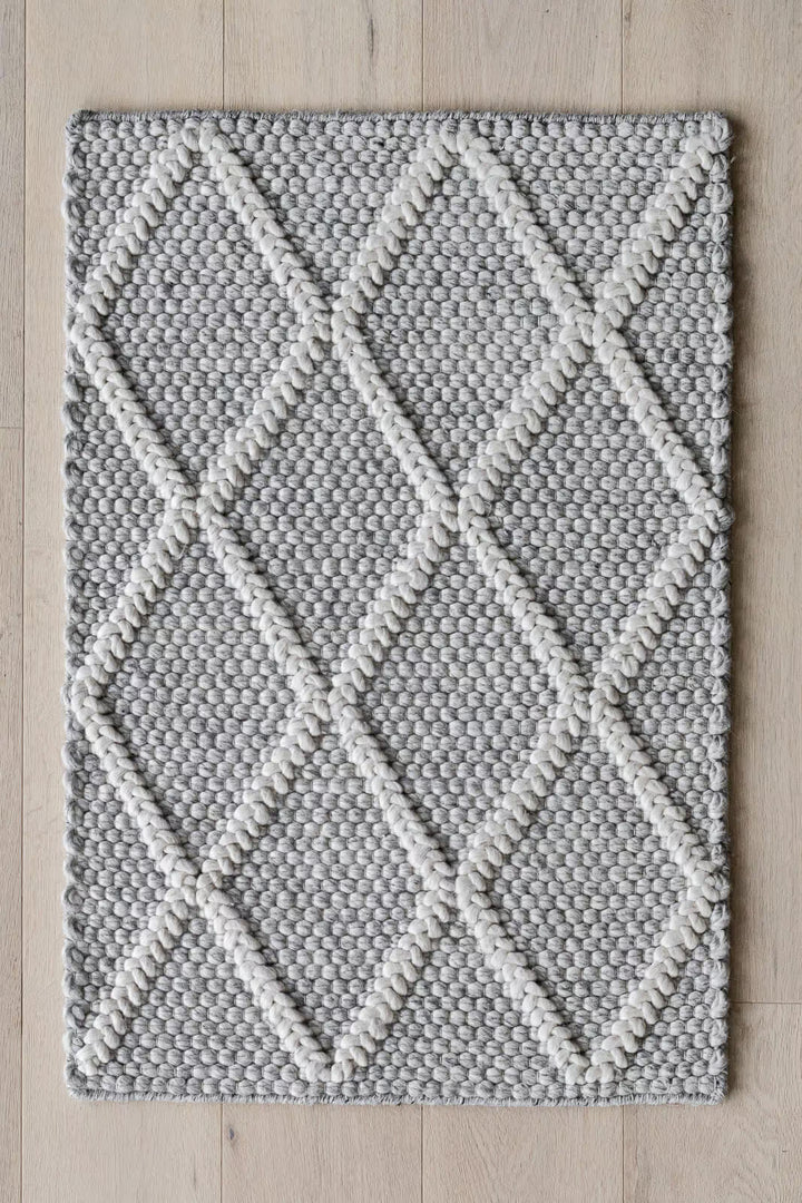 Ivy Wool Rug | Silver & Cream