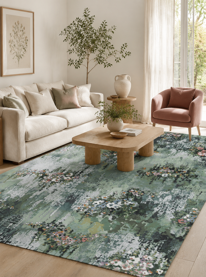 Kensington Poppy Rug | Green