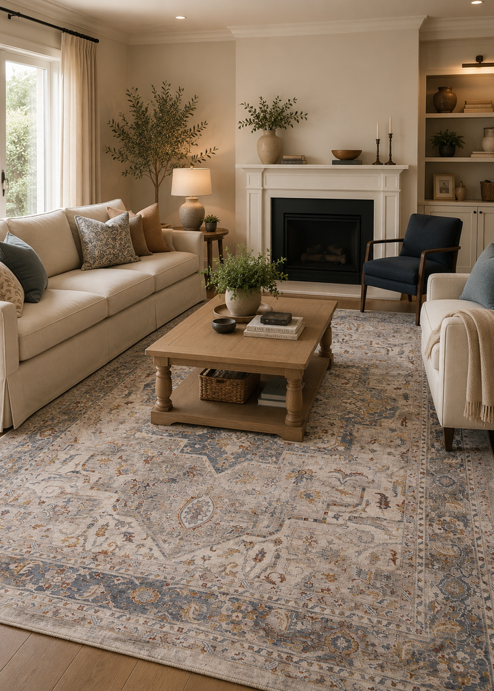 Lynn 522 Rug - Beige & Grey