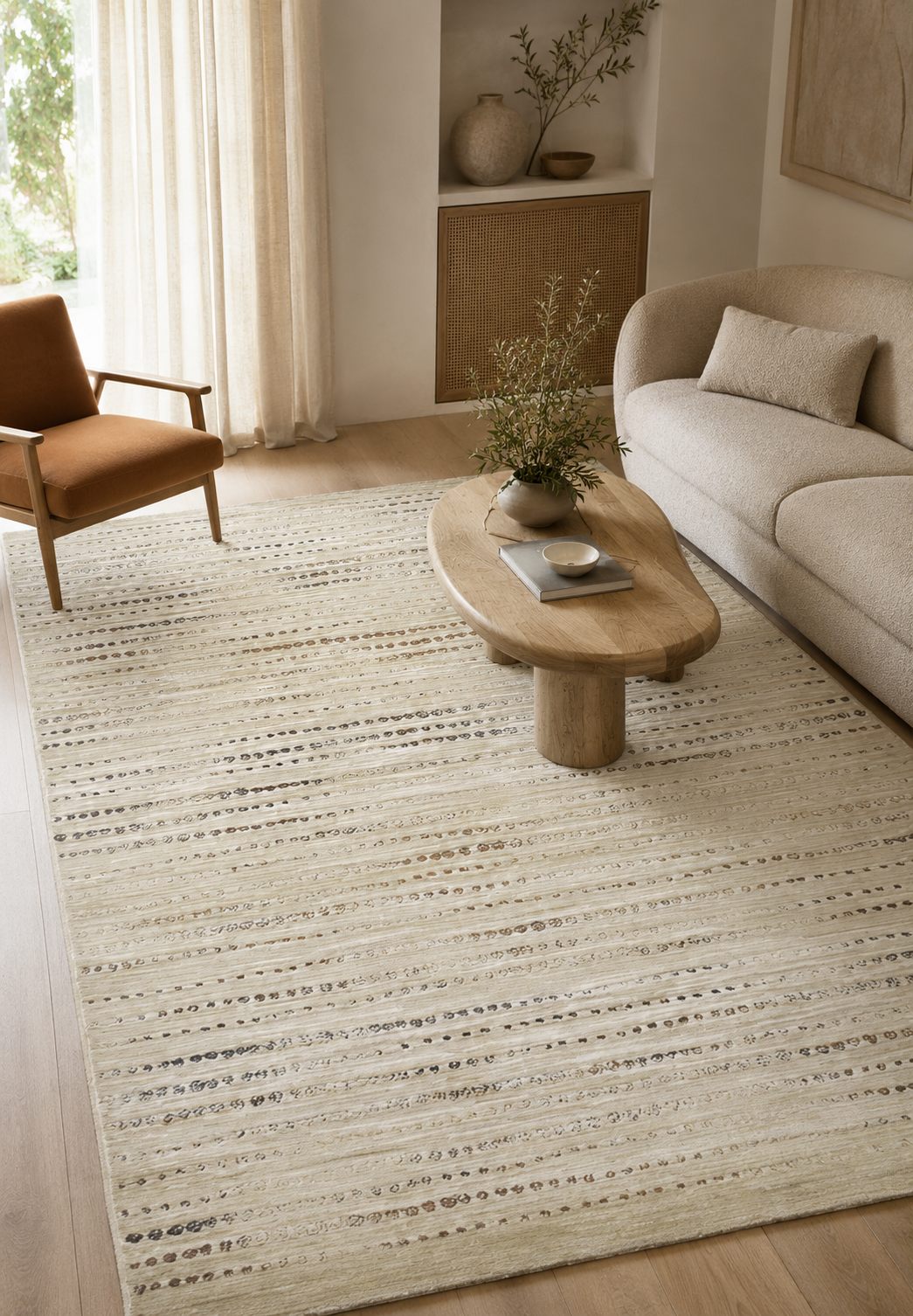 Madrid Dots Beige Rug | Beige Tan Grey
