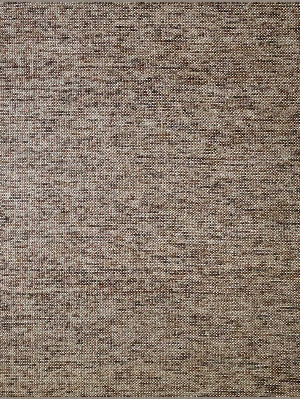 Handmade wool rug in brown died wool bobble stich rug
