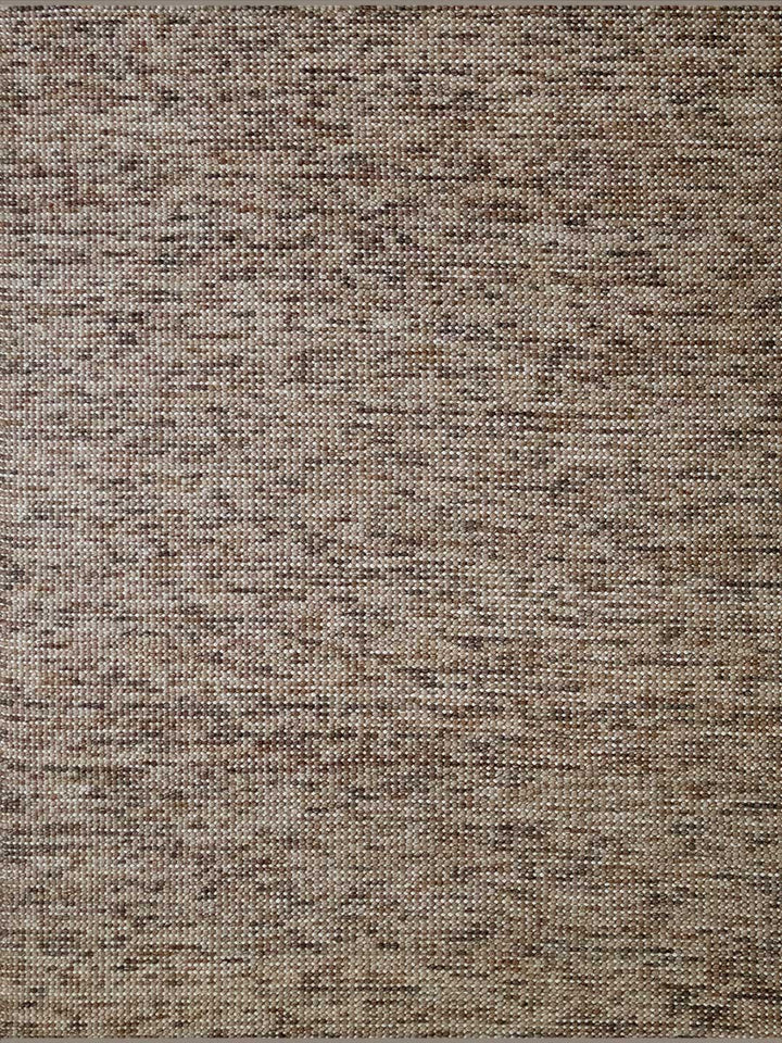 Handmade wool rug in brown died wool bobble stich rug

